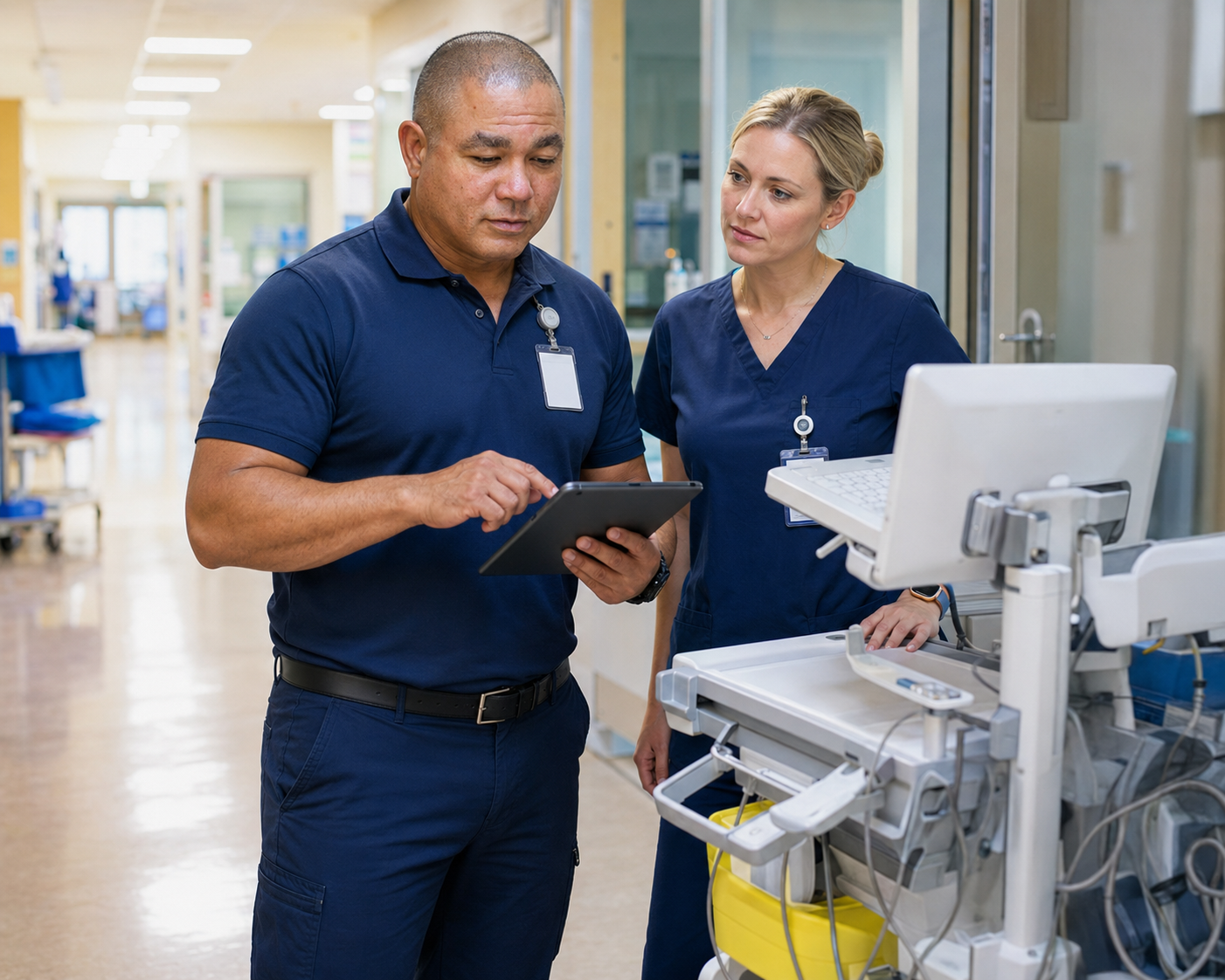 BiomedRx technician performing samplereport3 to protect patient safety