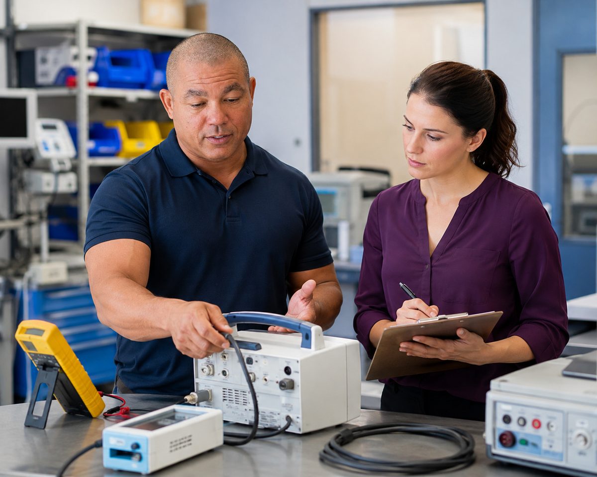 Devin Leads Biomedical Equipment Inspection