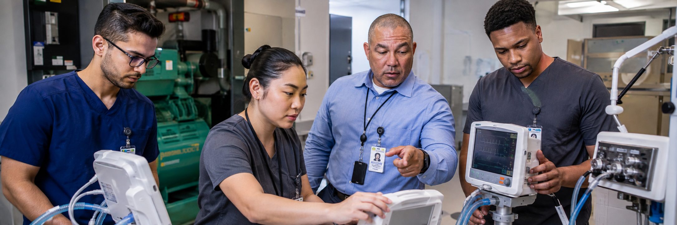 Medical imaging equipment service on a mammography system with test instrumentation